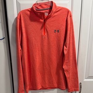 Under Armour orange Heather 1/4 Zip Performance Pullover L